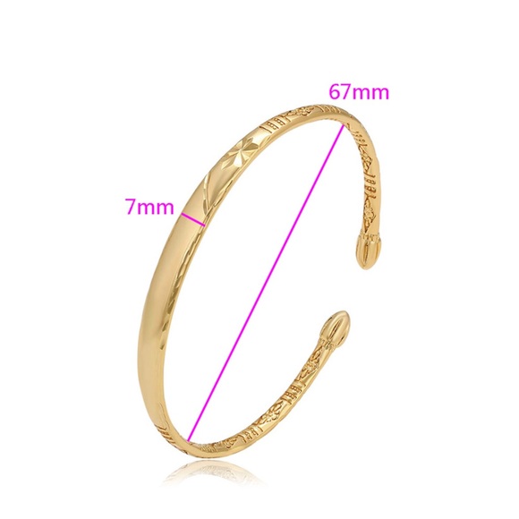 Gold Indian Bangle Bracelet 14k Gold Plated - Picture 5 of 10